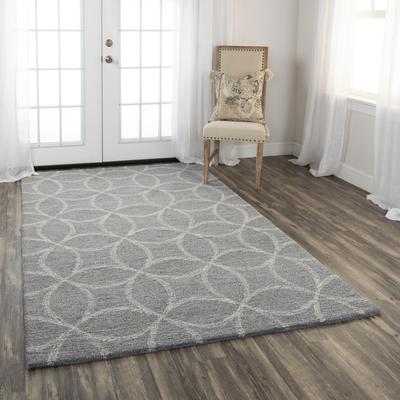 Alora Decor Peace Grey and Geometric-Patterned Hand-tufted Wool Rug