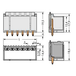 WAGO Stiftgehäuse-Platine 2092 Polzahl Gesamt 4 Rastermaß: 5 mm 2092-1404/200-000 200 St.