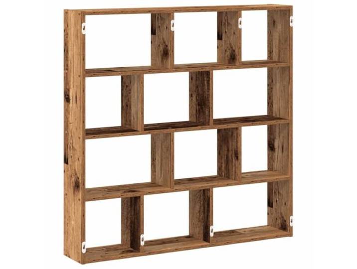 QINXIXINAIXI Würfelregal 12 Fächer Altholz-Optik Holzwerkstoff Wandmontage,Schweberegal,zeitloses Design,Wohnzimmer,Schlafzimmer,feuchtes Tuch,wenig Pflege