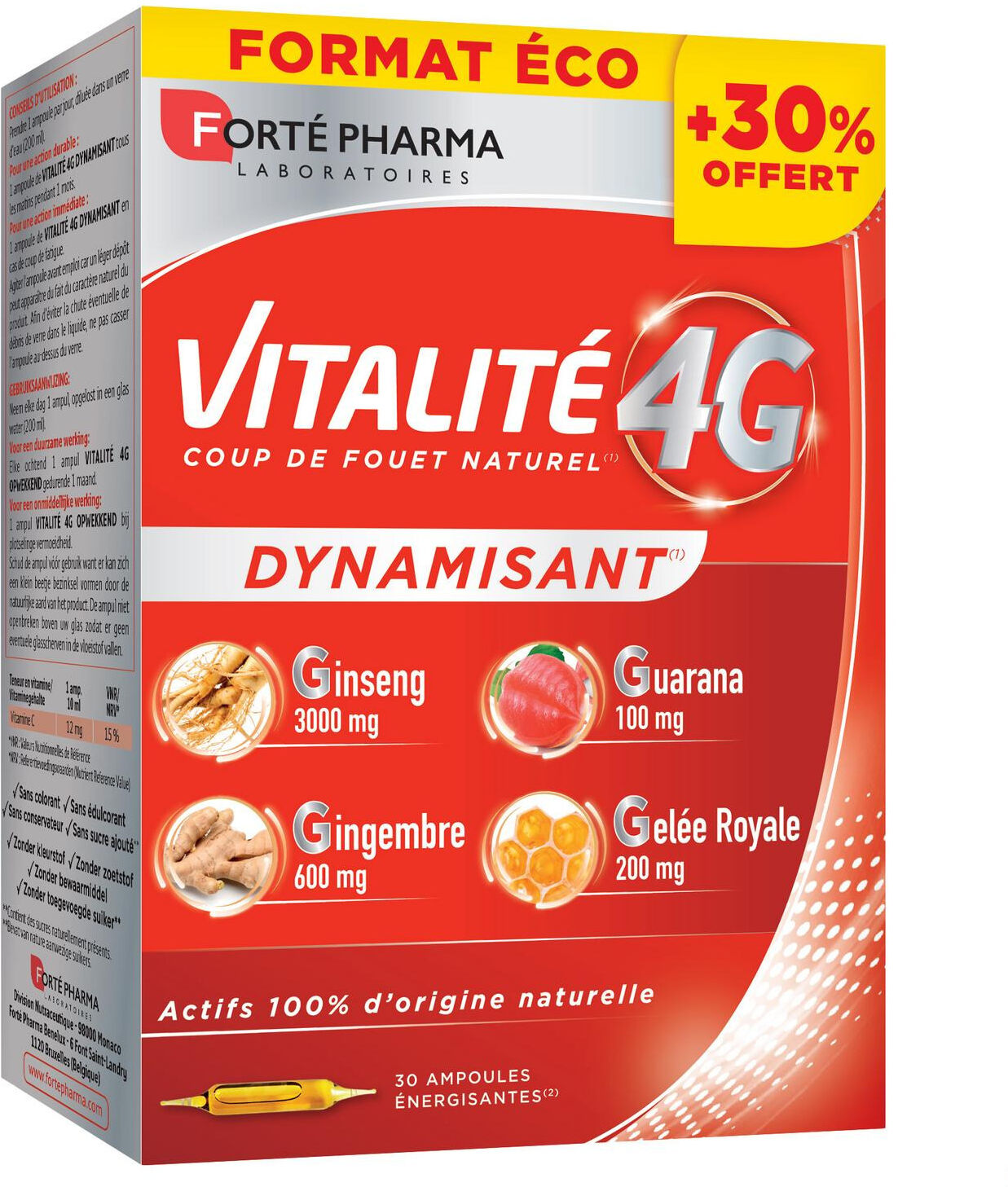 Forte Pharma Vitalite 4G 30 Ampoules Prix Promo
