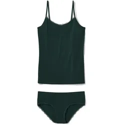 Tchibo - Hemdchen-Slip-Set - Damen - Gr. S - dunkelgrün