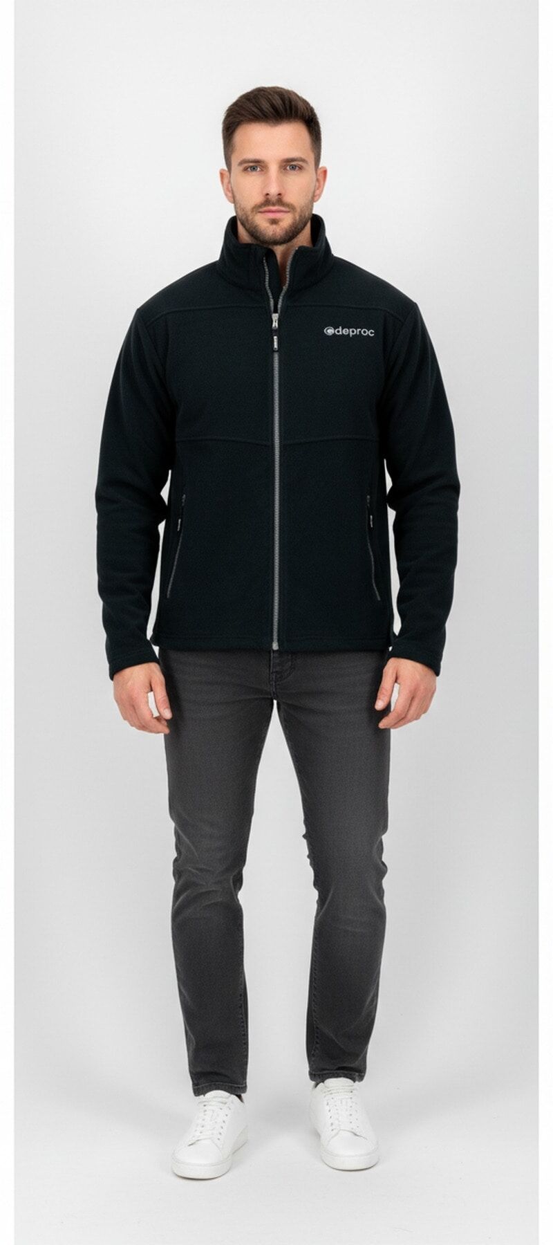 Fleecejacke DEPROC ACTIVE "SEWARD MN II", Herren, Gr. 6XL (64), anthrazit, Fleece, 100% Polyester, normal hüftbedeckend, gerader Abschluss, Jacken Fleecejacke, mit 2-Wege-Reißverschluss