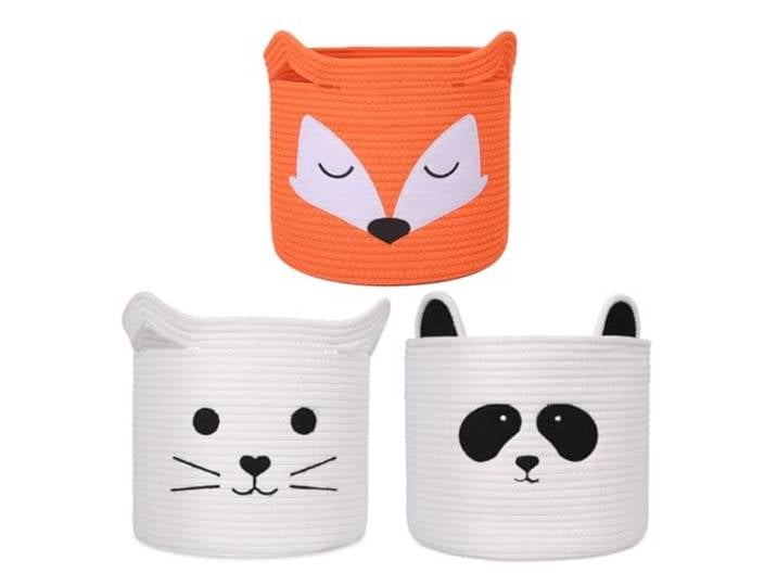 ACOHSY Aufbewahrungskorb Panier de Rangement set de 3 pcs\,30x30x30 Panier Rangement Enfant\,Peut être utilisé Pour Panier à Linge\,Rangement de Jouets\,Kallax\,Chambre Bebe
