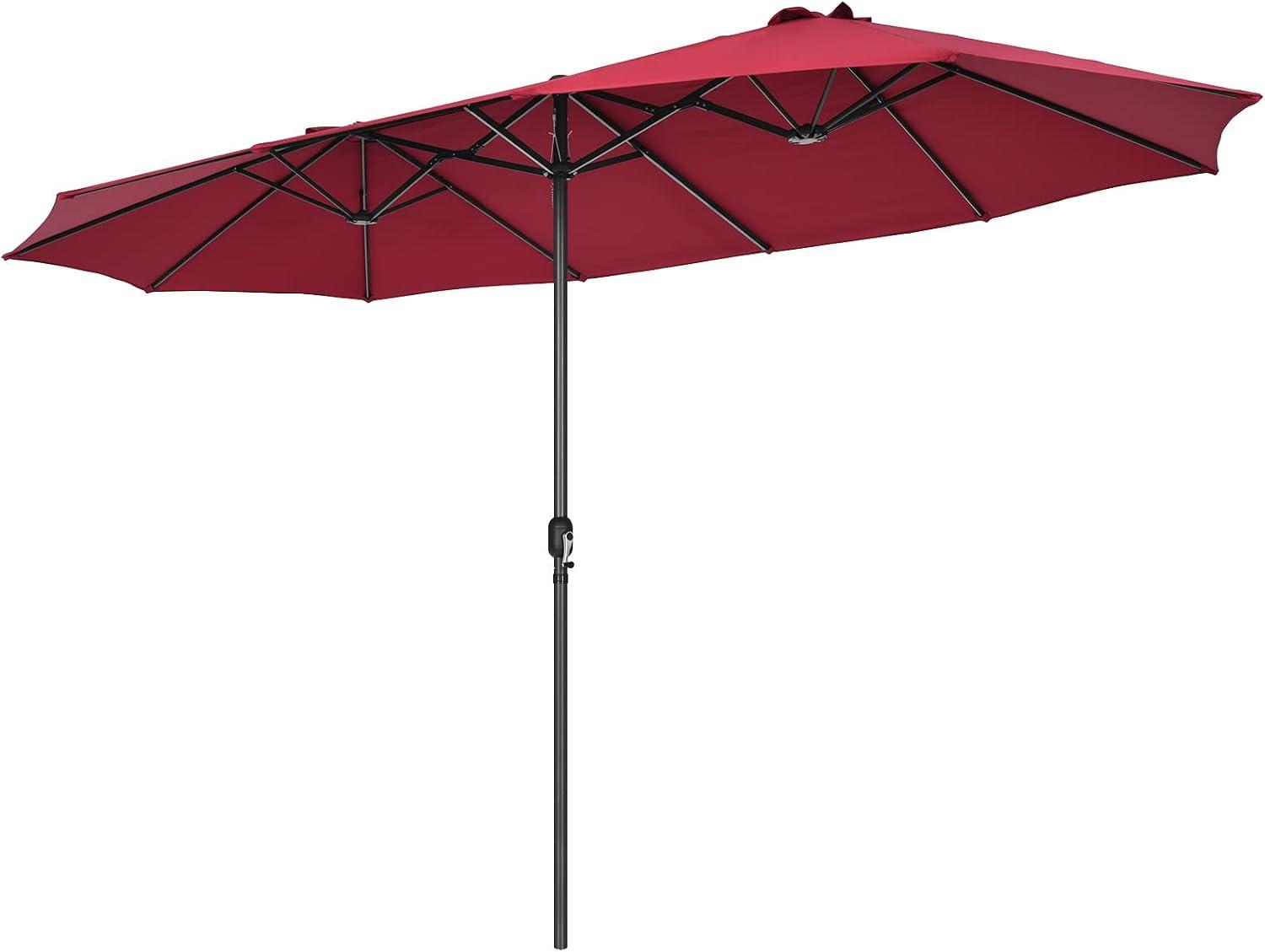 COSTWAY Doppelsonnenschirm 470x280 cm, großer XXL-Sonnenschirm