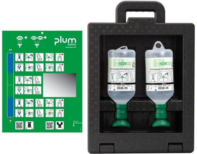 PLUM Boîte murale de rinçage oculaire IBOX 2, 2 x 500ml (4922)