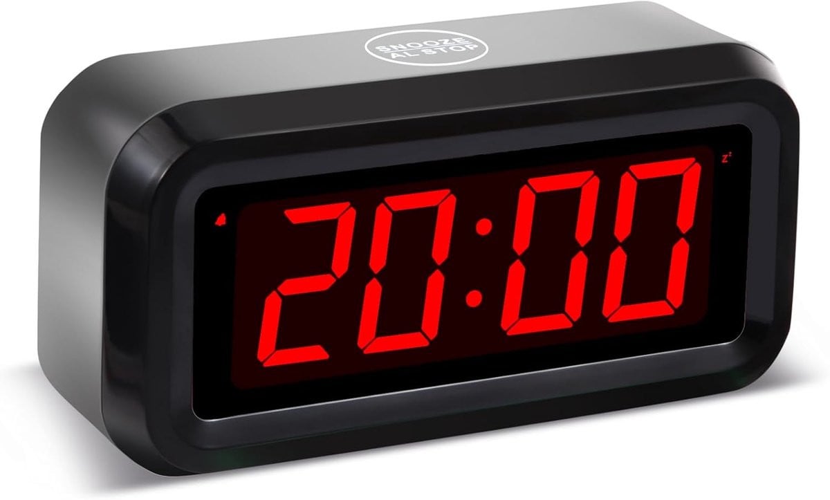 Thijox Digitale Batterij Wekker met LED Display en Drie Helderheidsinstellingen