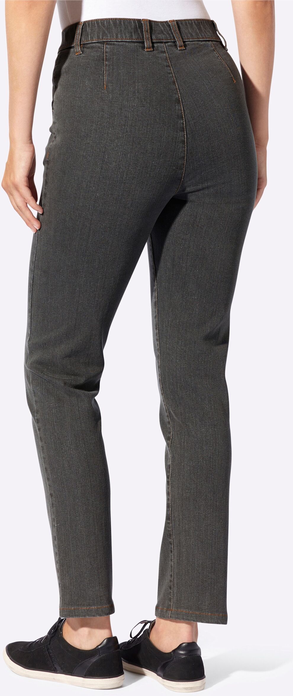 Bequeme Jeans WITT "Jeans Jeans mit Reißverschluss-Taschen", Damen, Gr. 48, N-Gr, grau denim, Denim/Jeans, , Sportlich, gerade, Jeans Bequeme Jeans