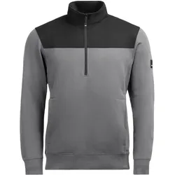 Zip-Sweatshirt "ROB" - M - grau/schwarz