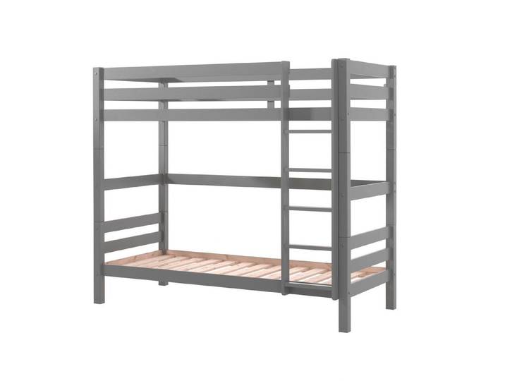58 aufm Kessel Bettgestell Etagenbett Karolina 210x105x182 Hochbett Massivholz grau (inkl. Versand, Lieferung bis Verwendungsstelle), Liegefläche 2x 90x200, Absturzschutz, teilbar in zwei Einzelbetten