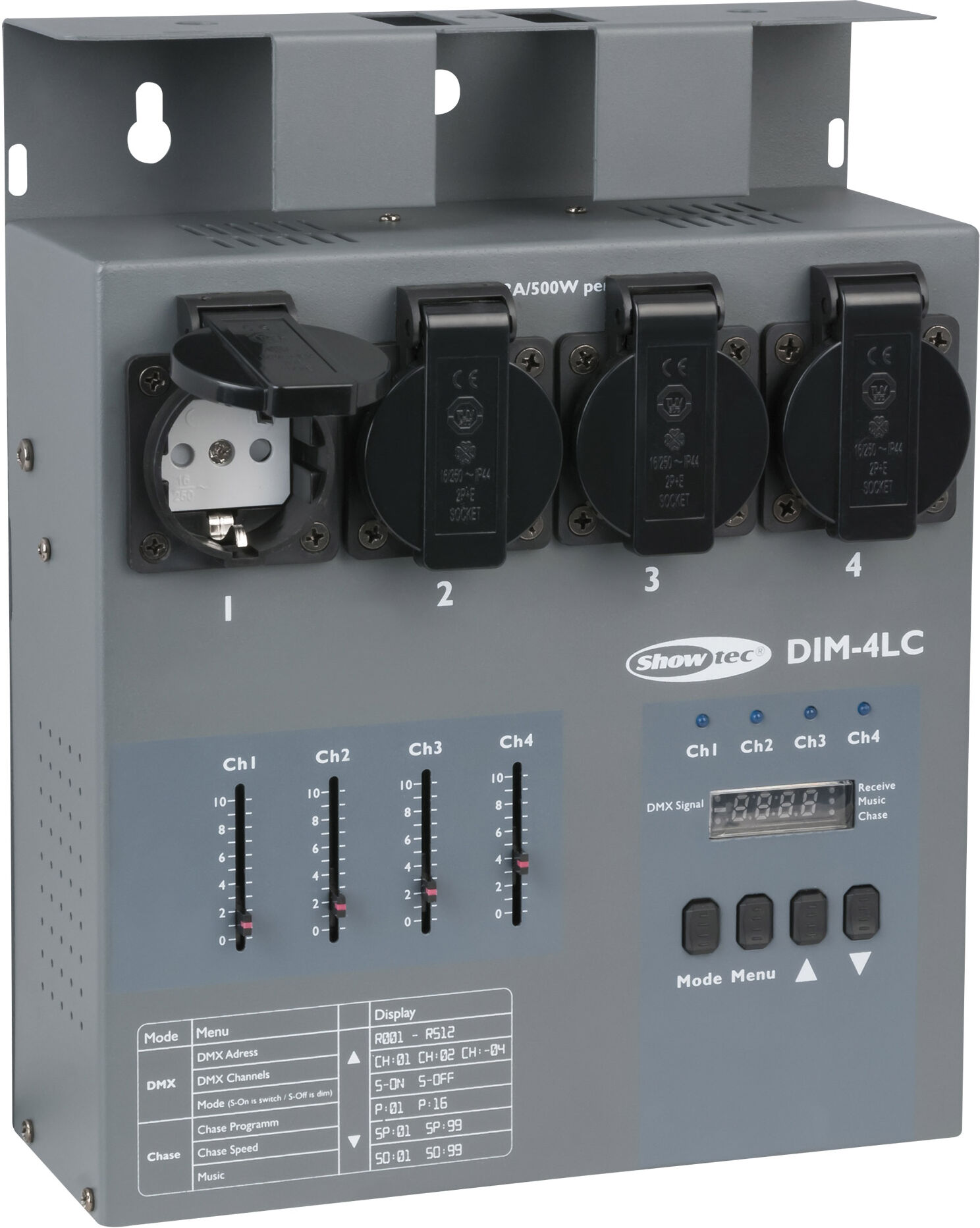 Showtec Dim-4lc 4-Kanal-Dimmerpack Mit Lokaler Steuerung – 3 A Pro Kanal