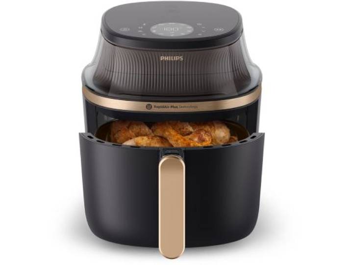 Philips - Airfryer Na332/00 Friteuse Sans Huile Avec Fenêtre De Cuisson Noir/Doré, Série 3000 6.2l
