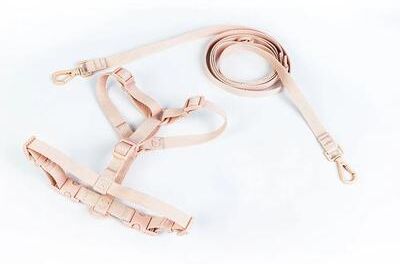 Uplift Picks Macaron Series Adjustable Dog Harness Vest And Pet Leash Set For Small And Medium Dogs pink s