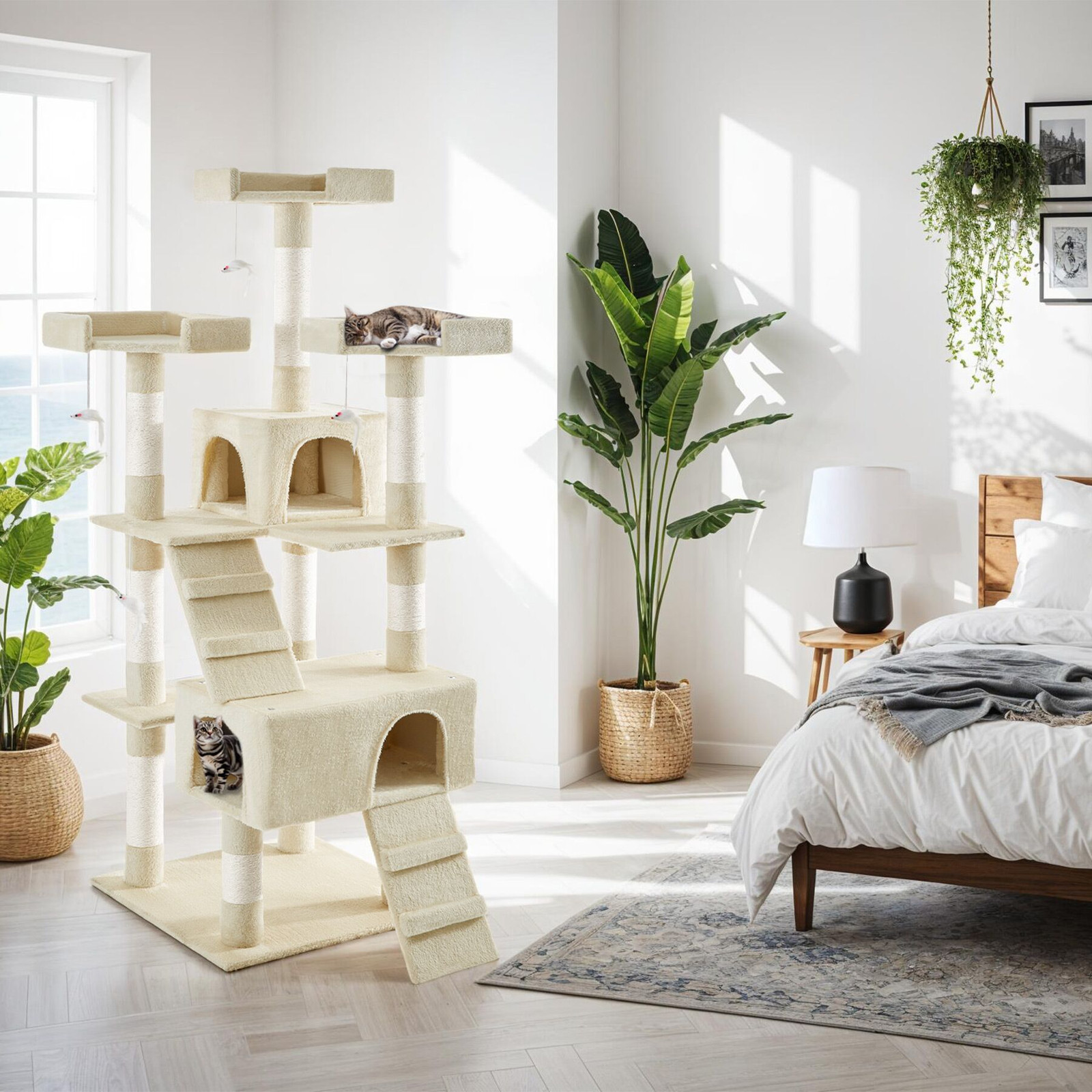TecTake Krabpaal Barney, beige, Hoogte: 170 cm