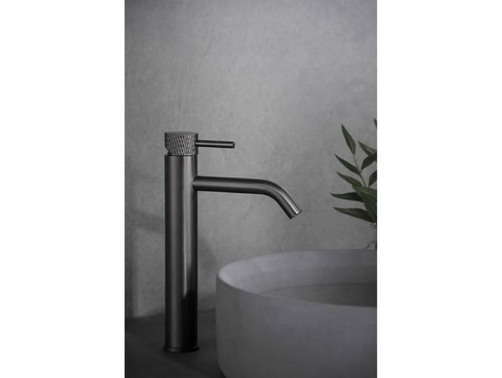 Wiesbaden Ribbd XL Wastafelkraan Verhoogd - Gunmetal