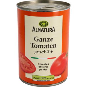 Alnatura Gemüsekonserve Ganze Tomaten, in eigenem Saft, BIO, ohne Zuckerzusatz, ganze geschälte Frucht, in der Dose, 400 g