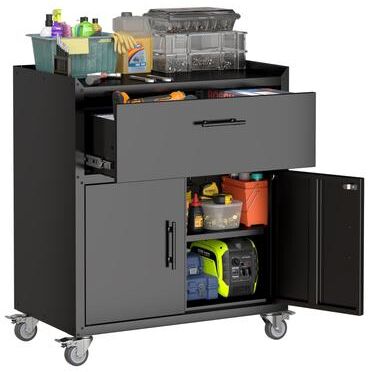 Kodotan sofa 2 Door + 1 Drawer Tool Cabinets for Garage, Lockable Garage Storage Cabinet, with Wheels, Rolling Tool Chest