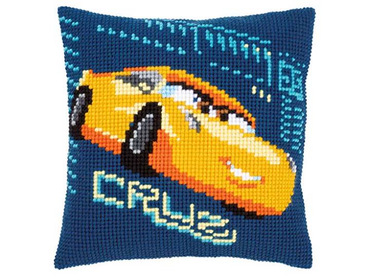 Vervaco WD kruissteekkussen Cruz kruisborduurpakket voorgedrukt, Stramin, wit, 40 x 40 x 0,3 cm