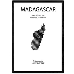 POSTER Länder & Kontinente Madagaskar A3 Rahmenlos