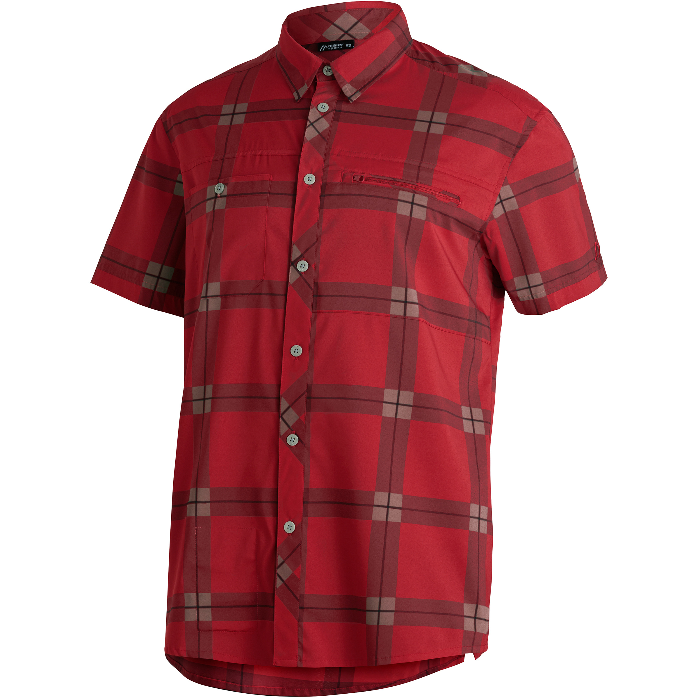 Maier Sports Kasen Herren Hemden rot Größe M Trekking Elastisch