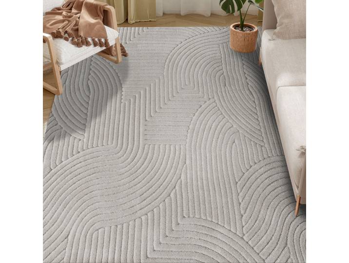 Tapis de salon Homcom 230x160 cm, tapis à poils courts, style moderne, base antidérapante, tapis de salon tissé à la machine