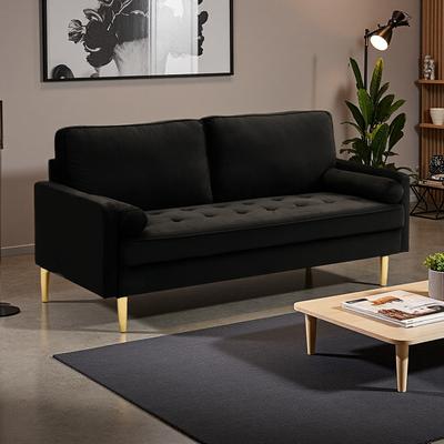 ZWYO HOSIMU "65"" Velvet Loveseat Sofa,Gold Metal Legs and High-Density Foam Cushions"