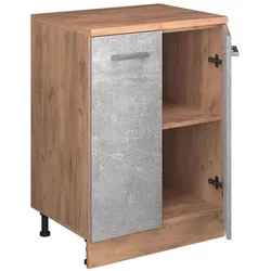 Vicco, Kommode + Sideboard, Kommode unter Schräge Rion, Beton, 60 x 81.6 cm ohne Schräge mit 2 Türen (60 x 46 x 81.60 cm)