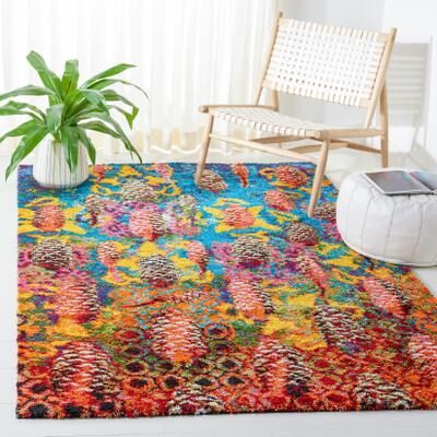 SAFAVIEH Fiesta Shag Kisha Abstract Rug