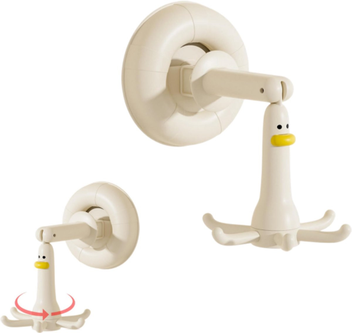 Multifunctionele draaibare zuignap ophangbeugel met octopusontwerp voor keuken en badkamer - Wit
