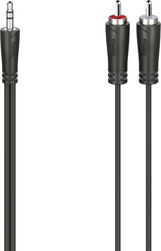 Hama 00200721 Klinke / Cinch Audio Anschlusskabel [1x Klinkenstecker 3.5mm - 2x Cinch-Stecker] 5m Schwarz