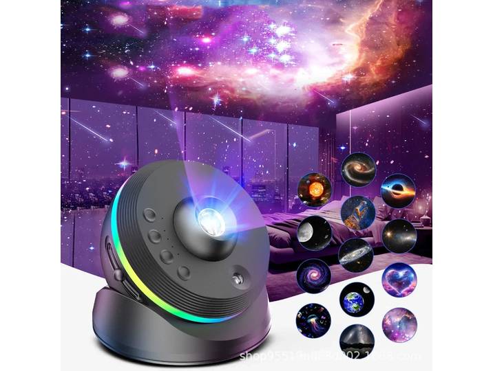 Projecteur de lumière nocturne LED Galaxy Star 4K HD 13 en 1, projecteur planétarium 360° ° Décoration de chambre à coucher rotative, cadeau pour enfants