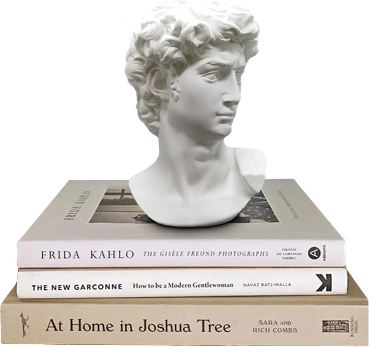 Grieks Standbeeld David Buste Realistische Hars Sculptuur Wit - Hoogte: 15 cm