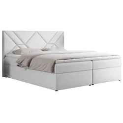 BOXBETT NEOMI 200/200 - Weiß Kunstleder - H3 - Visco