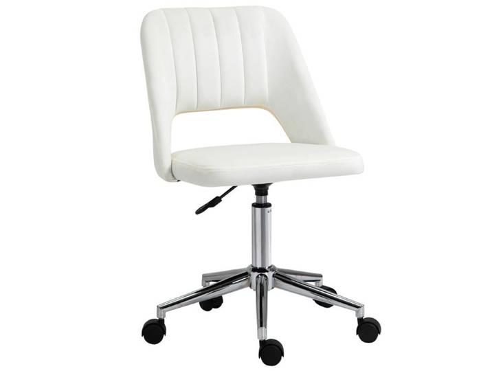 Chaise pivotante beige chaise de bureau de salon réglable en hauteur bureau compact ergonomique moderne