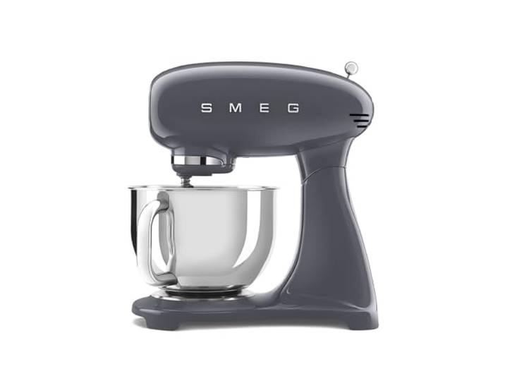 Smeg, SMF03GREU Küchenmaschine, 10 Geschwindigkeitsstufen, Planetenrührwerk, Sicherheitsabschaltung, 2 Rührbesen, Kugelgriff aus Edelstahl, 800 W, Grau