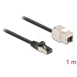 DELOCK 87027 - Keystone Modul RJ45 Buchse  > Stecker mit Kabel, 1 m