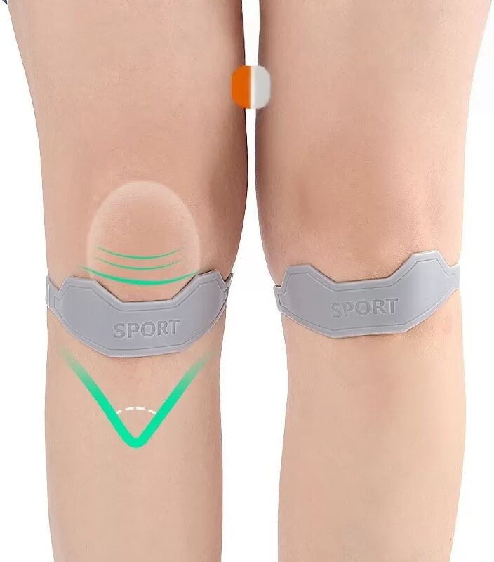 INF Silikon Patellaband 1 Paar - Stoßdämpfend, Druckentlastend, Elastisch & Fixierend Grau