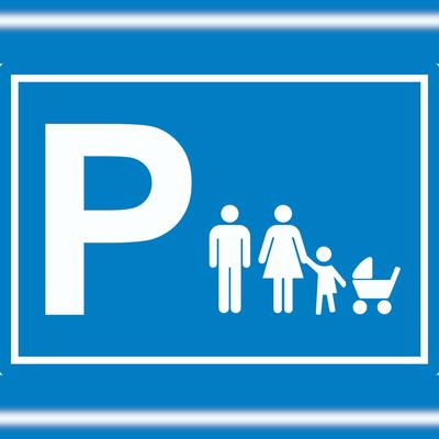HB-Druck Eltern Kinderwagen Parkplatz Aufkleber waagerecht A2 (420x594mm)