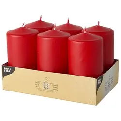 PAPSTAR 24 Stumpenkerzen Ø 60 mm · 115 mm rot