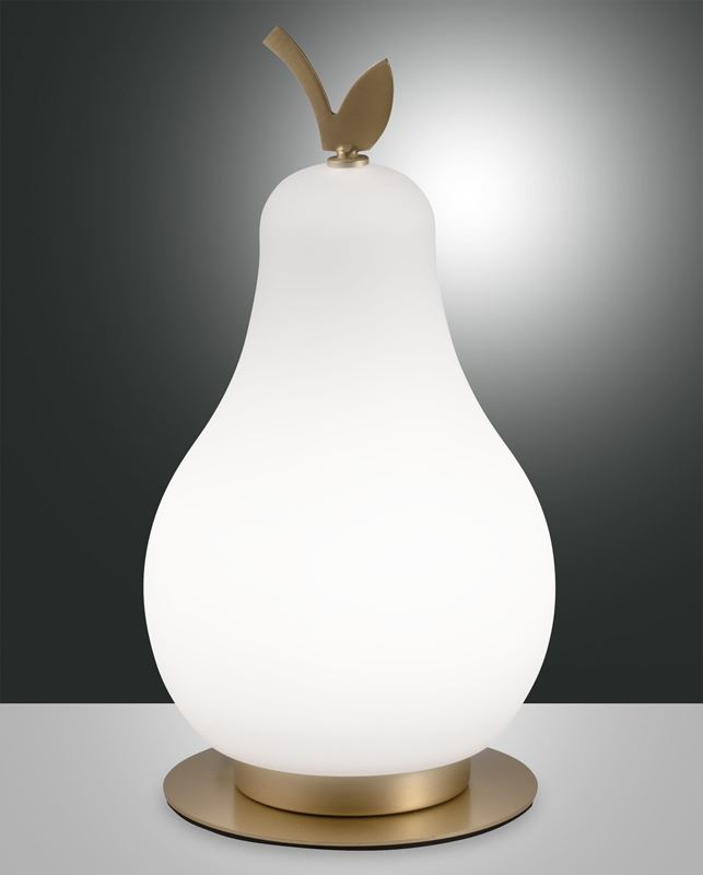 Fabas Luce LED-Tischleuchte Wilma Messing satiniert weiß 3763-30-102 8019282546320