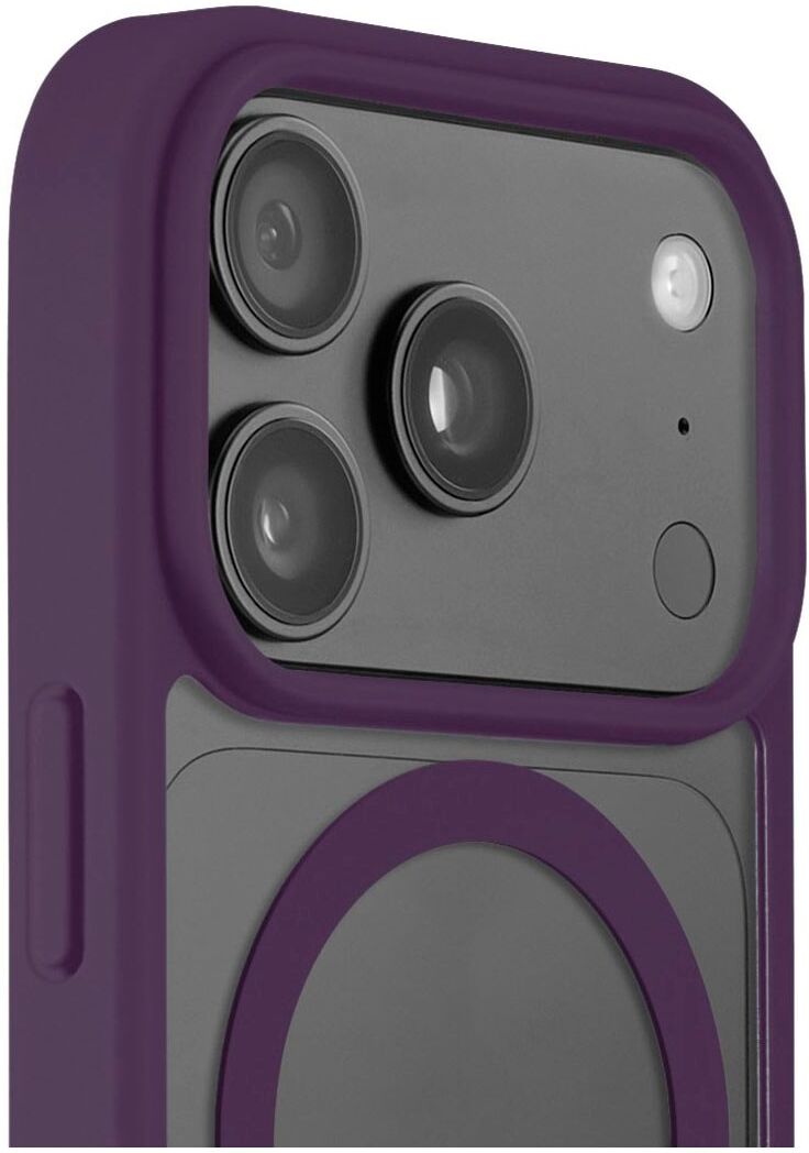 Smartphone-Hülle HAMA "Handyhülle für Apple iPhone 17 Pro 18 Pro mit Magnetring", lila (rot), Hüllen, Polycarbonat (PC), Thermoplastische Polyurethane (TPU), Smartphone-Hülle, Magnetisch, Farbkontrast, Kamerataste abgedeckt, rutschhemmend