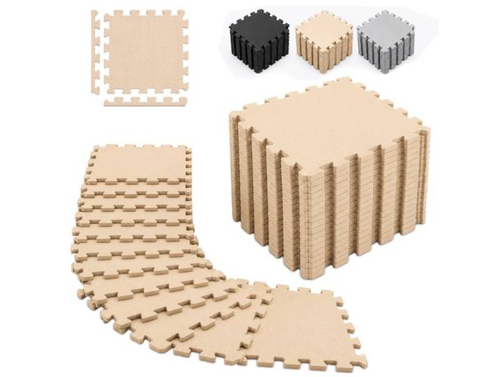 Relaxdays Bodenschutzmatte Fitness Set 30x30 cm