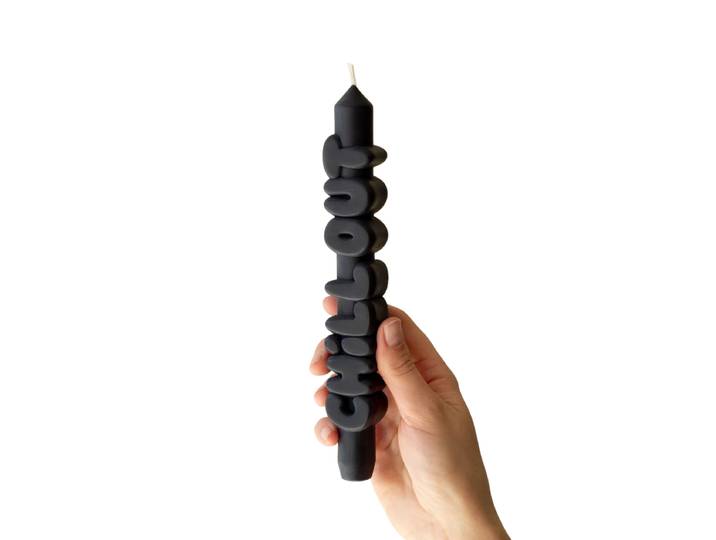 Kerze Taper candle CHILL OUT schwarz