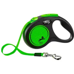 Flexi New NEON Gurt S 5m Roll-Leine für Hunde neongrün