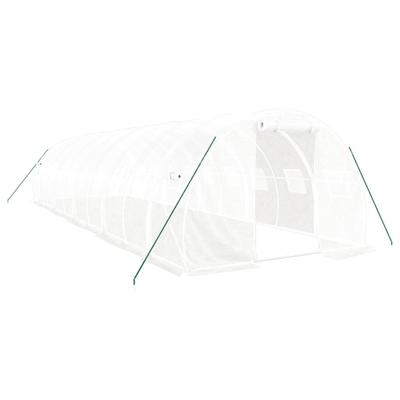 Helloshop26 - Gewächshauszelt für Pflanzen Blumen und Gemüse mit Stahlrahmen 30 m² 10 x 3 x 2 m weiß 02_0044569