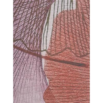 Gardine HEINE HOME Gr. 4, bunt (rot, natur), B:135cm H:245cm, Polyester, Gardinen, Gardine