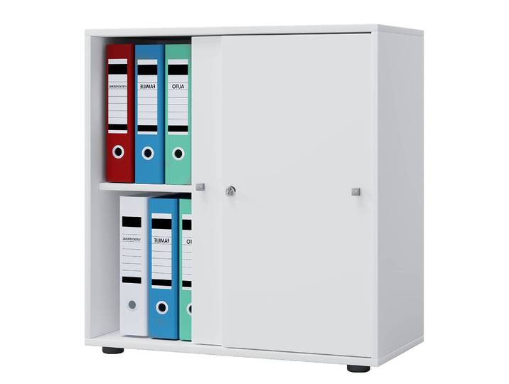 Armoire de bureau L 70 x 74 x 40cm Blanc/Blanc