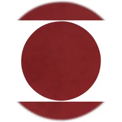 Stil Casa, Set von 12 einfarbigen Untersetzern, genähtes Polyurethan, Ø 20 cm, Saffiano-Oberfläche in roter Farbe.