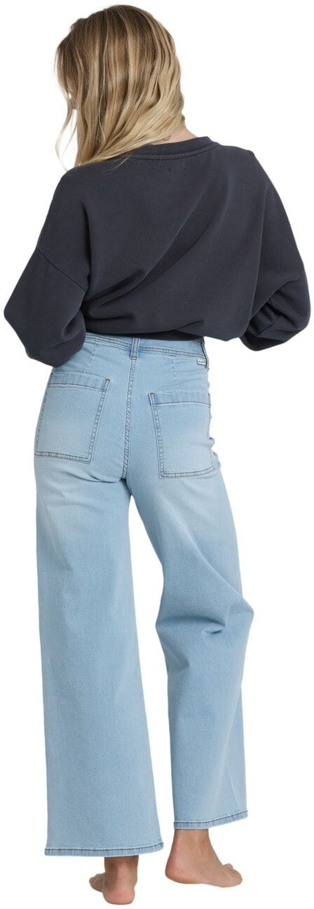 Weite Jeans BILLABONG "Free Fall Indigo", Damen, Gr. 27S, Normalgrössen, blau (surf spray), Obermaterial: 98% Baumwolle, 2% Elasthan., Jeans Weite Jeans surf spray 27S, Normalgrössen