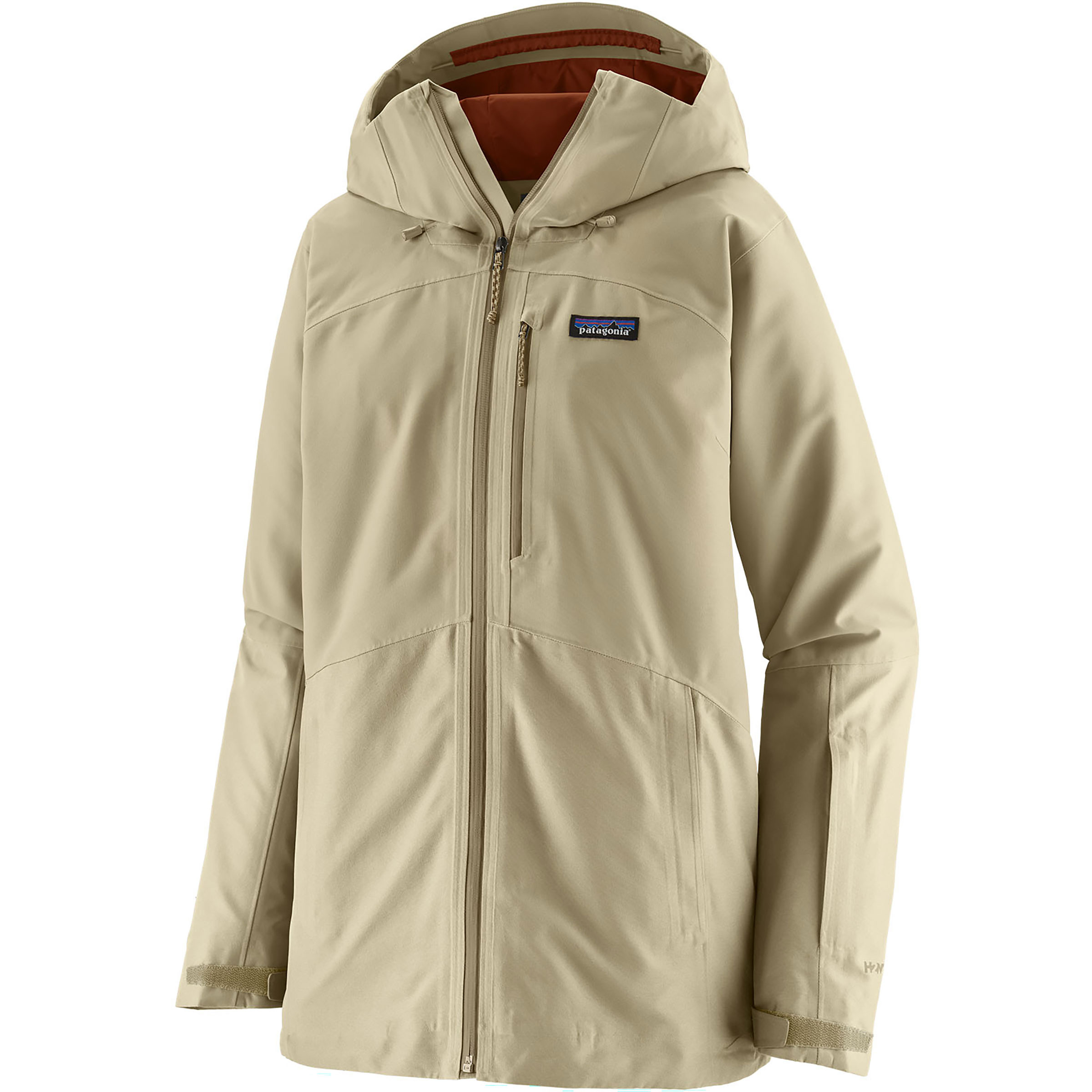 Patagonia Powder Town Damen Regenjacke beige Größe XS Skifahren | Freeride Widerstandsfähig Wasserabweisend