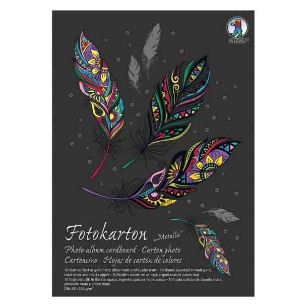 Ursus Fotokarton-Block A3 3814098SE 300g, metallic (assortiert) 10 Blatt (300 g/m², 1x) (3814098SE)